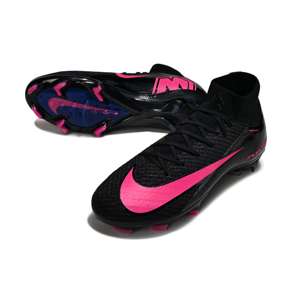 Chuteira Infantil Campo Nike Air Zoom Mercurial Superfly 10 Elite FG Preto e Rosa Claro