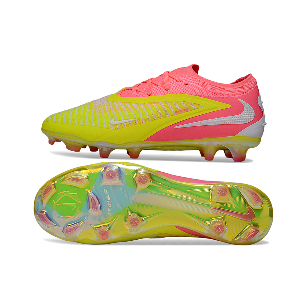 Chuteira Campo Nike Phantom GX 3 Elite FG Amarelo e Rosa