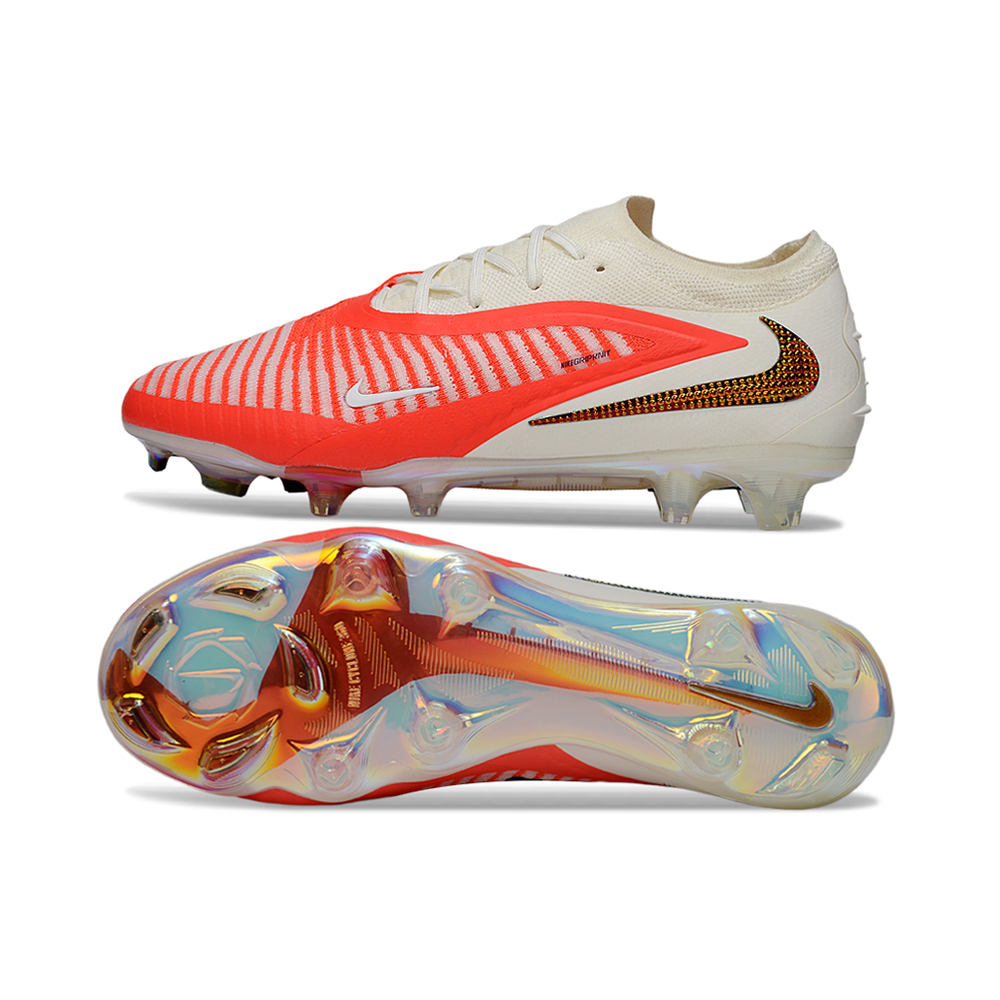 Chuteira Campo Nike Phantom GX 3 Elite FG Bege e Laranja 