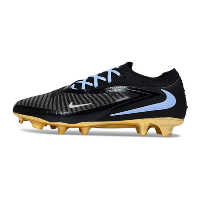 Chuteira Campo Nike Phantom GX 3 Elite FG Preto, Azul e Dourado