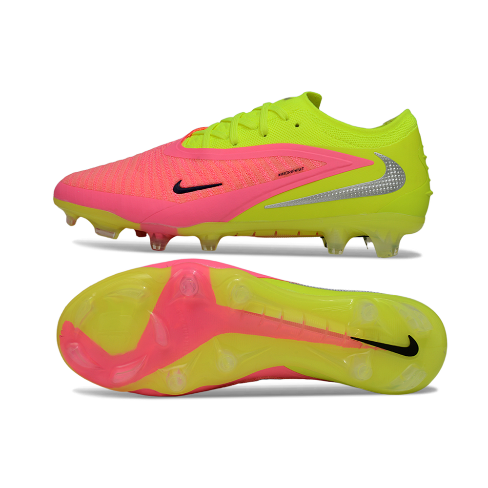 Chuteira Campo Nike Phantom GX 3 Elite FG Rosa e Verde
