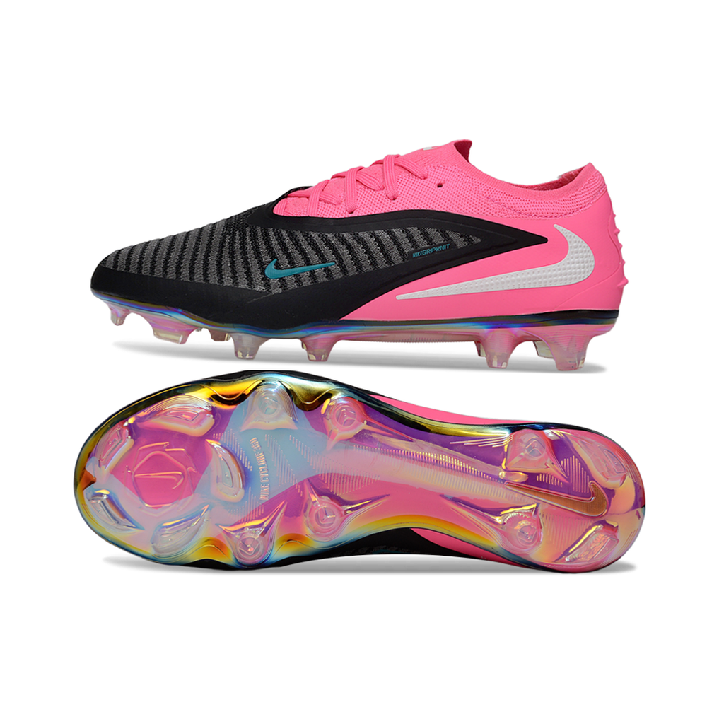 Chuteira Campo Nike Phantom GX 3 Elite FG Preto e Rosa 