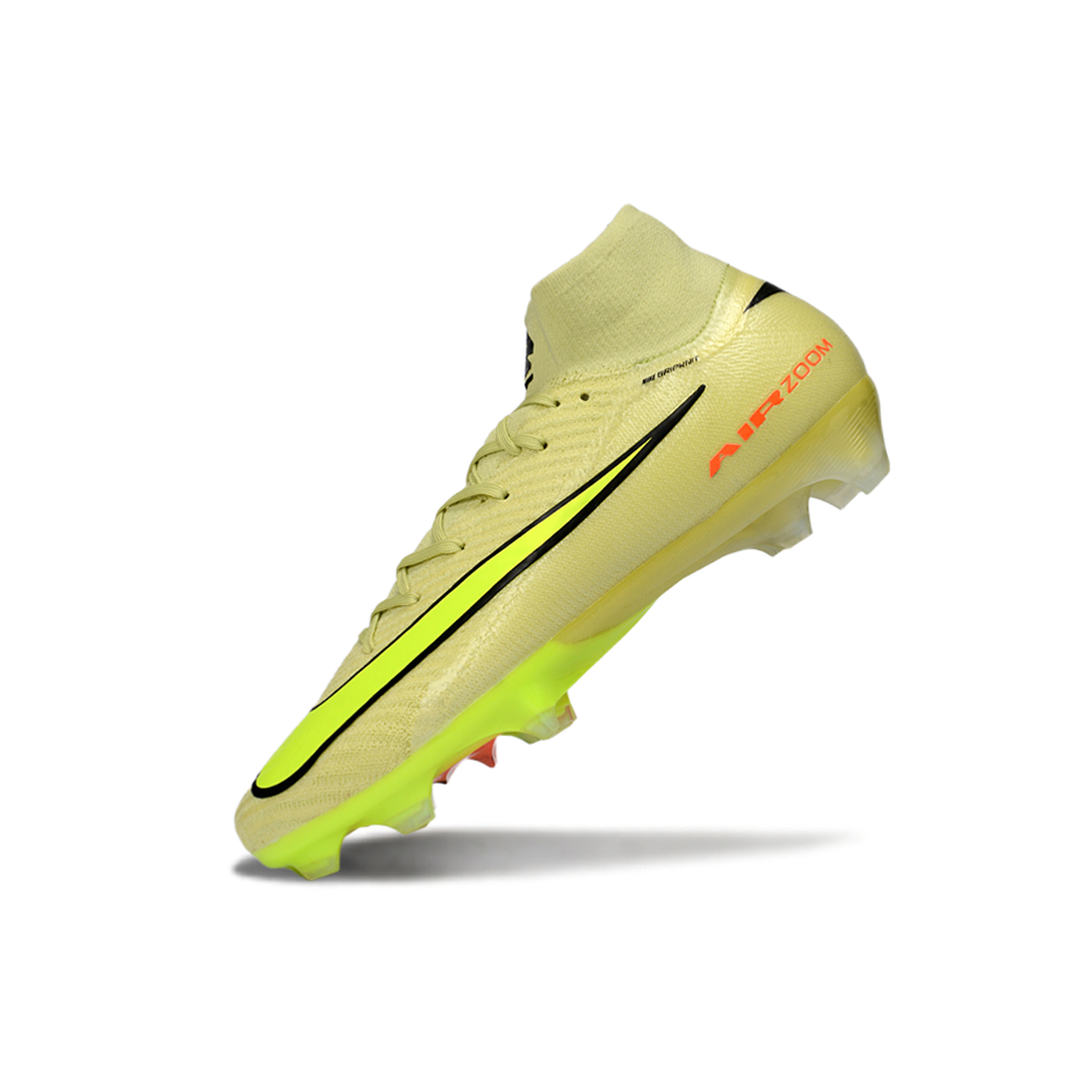 Chuteira Campo Nike Air Zoom Mercurial Superfly 10 Elite FG Verde e Preto "Max Voltage Pack"