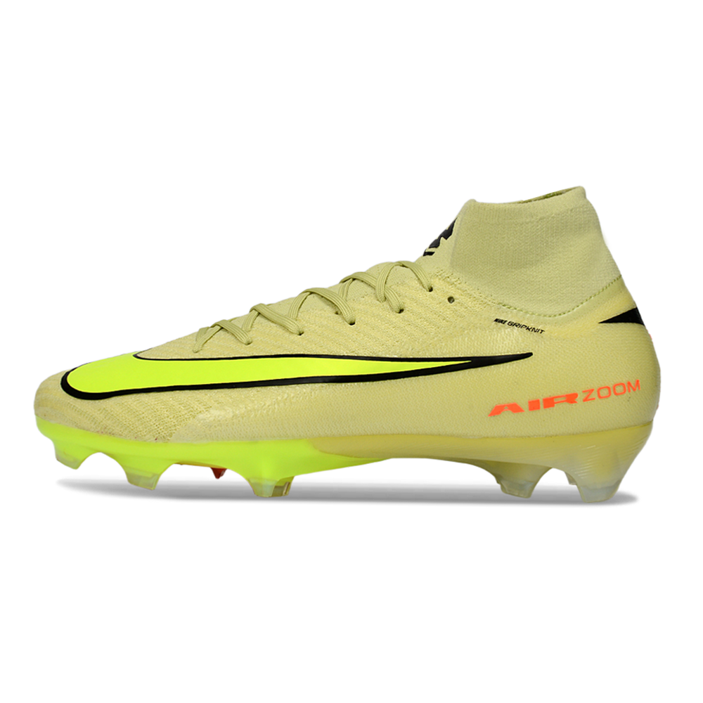 Chuteira Campo Nike Air Zoom Mercurial Superfly 10 Elite FG Verde e Preto "Max Voltage Pack"