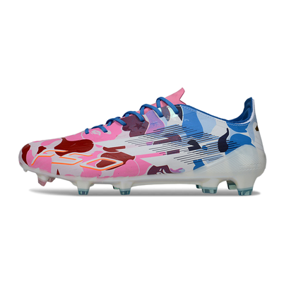 Chuteira Campo Adidas F50 FG Branca e Colorida "BAPE"