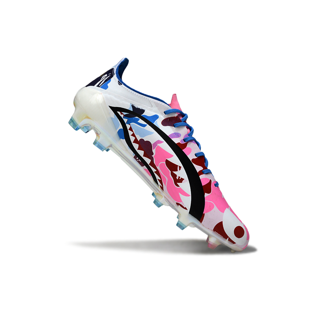 Chuteira Campo Adidas F50 FG Branca e Colorida "BAPE"