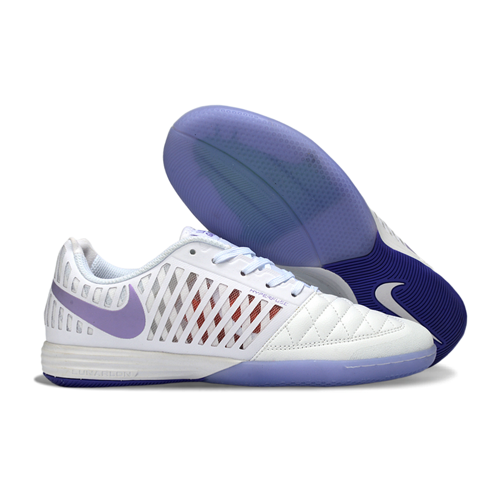 Chuteira Futsal Nike Lunar Gato II IC Branco e Roxo