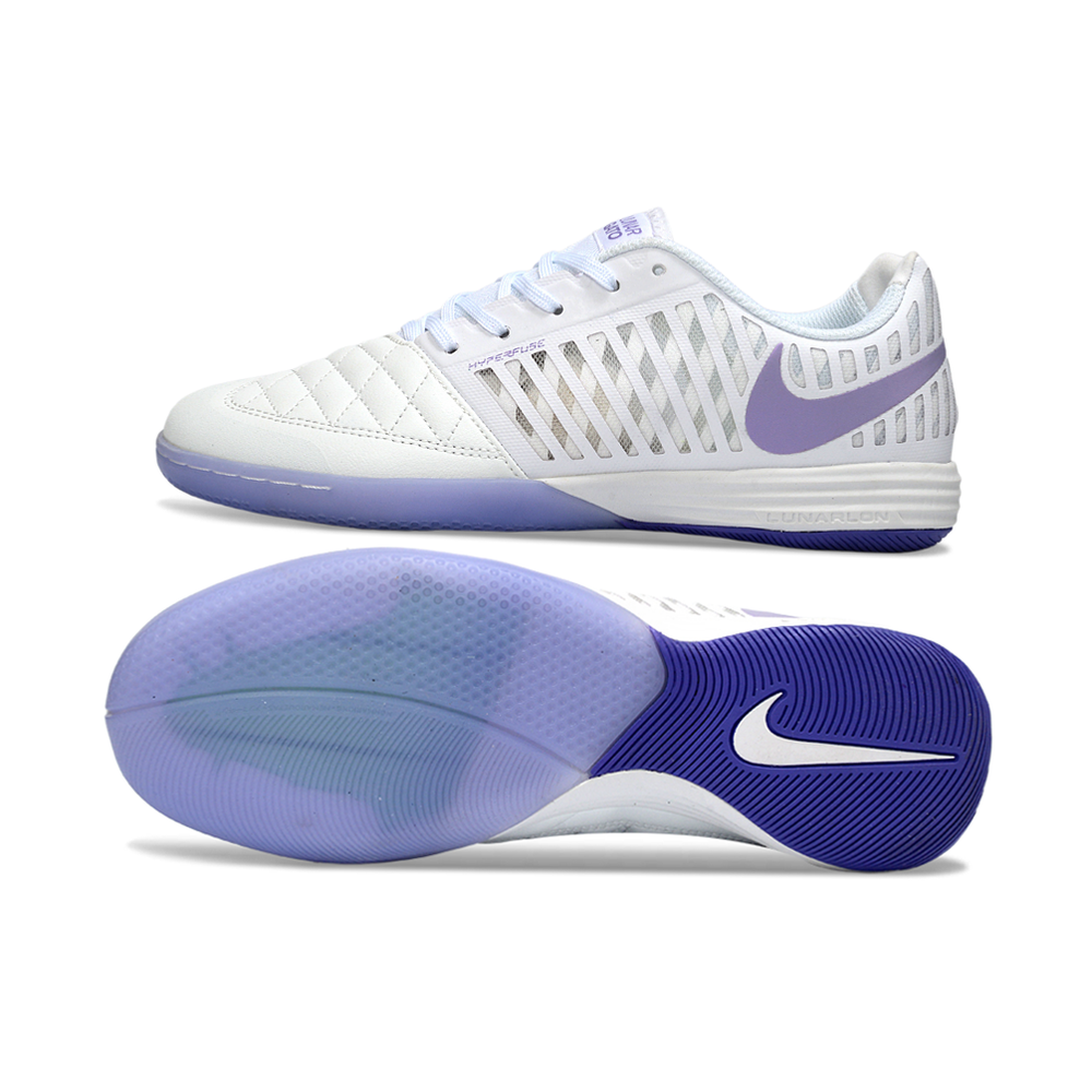 Chuteira Futsal Nike Lunar Gato II IC Branco e Roxo