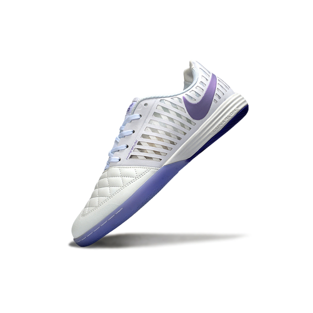 Chuteira Futsal Nike Lunar Gato II IC Branco e Roxo