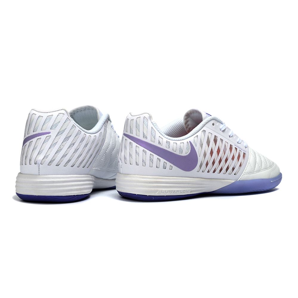 Chuteira Futsal Nike Lunar Gato II IC Branco e Roxo