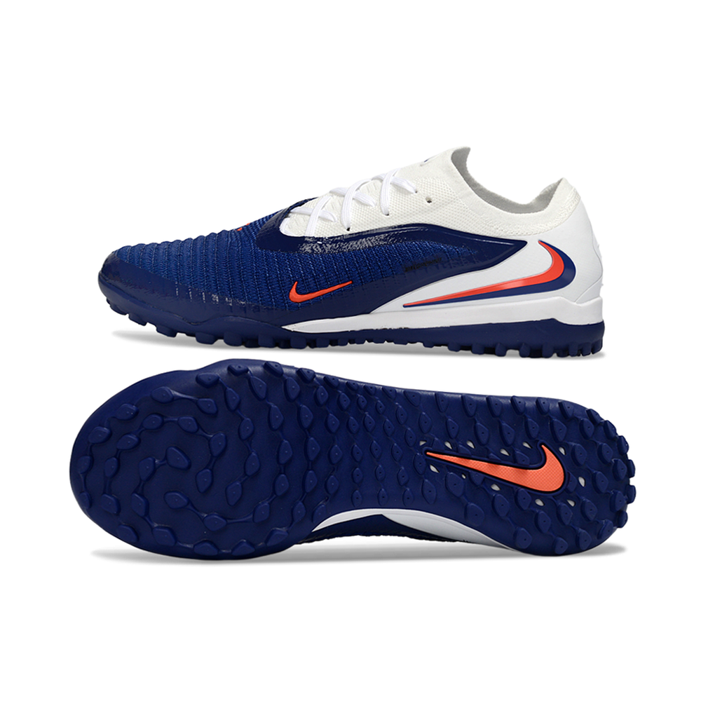 Chuteira Society Nike Phantom GX 6 Elite TF Branco, Azul e Laranja 