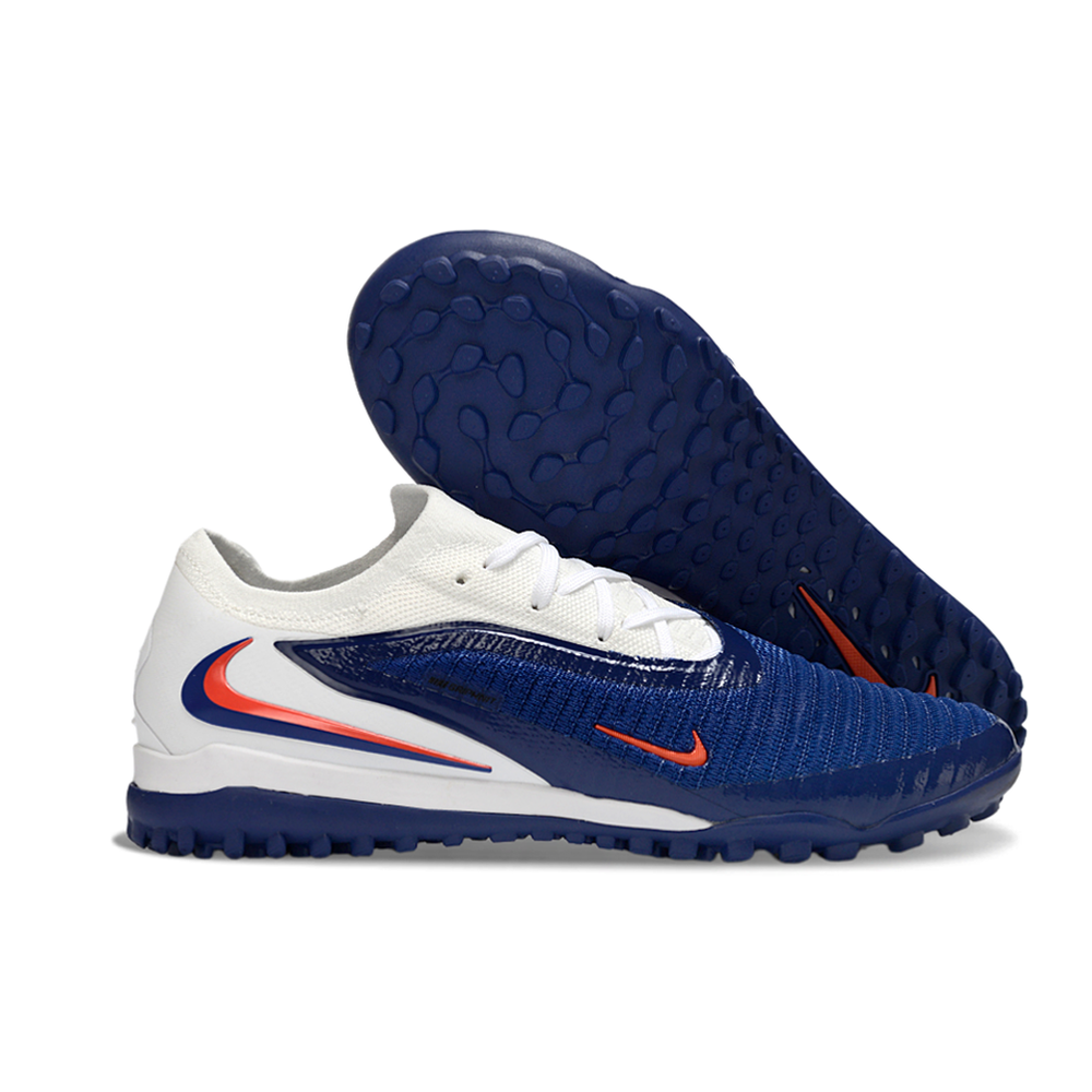 Chuteira Society Nike Phantom GX 6 Elite TF Branco, Azul e Laranja 