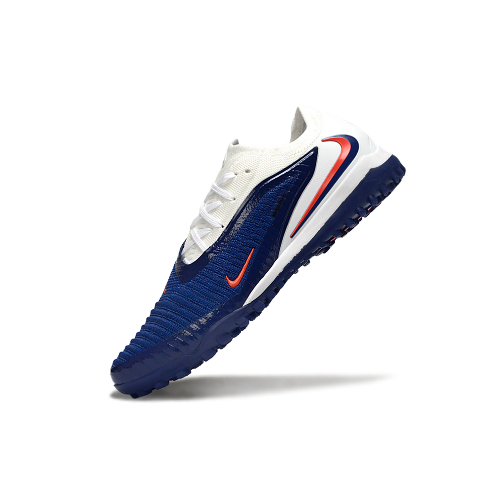 Chuteira Society Nike Phantom GX 6 Elite TF Branco, Azul e Laranja 