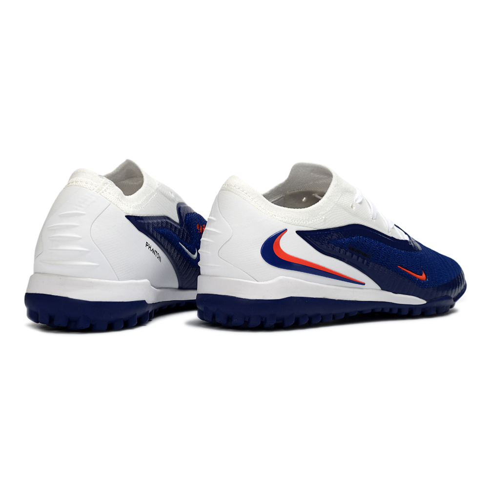 Chuteira Society Nike Phantom GX 6 Elite TF Branco, Azul e Laranja 