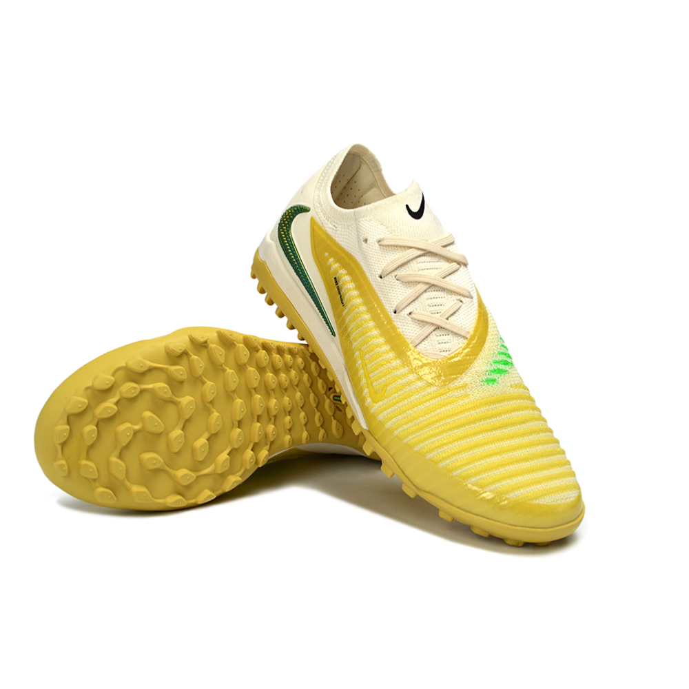 Chuteira Society Nike Phantom GX 6 Elite TF Bege e Amarelo