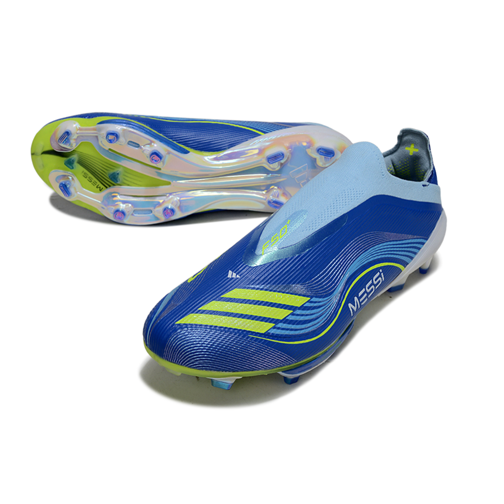 Chuteira Campo Adidas F50+ FG Azul e Verde "Messi Vis10n"