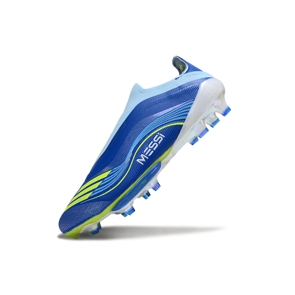 Chuteira Campo Adidas F50+ FG Azul e Verde "Messi Vis10n"