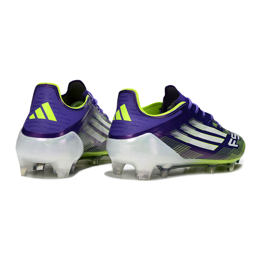 Chuteira Campo Adidas F50 Roxa com verde "Radiant Blaze"