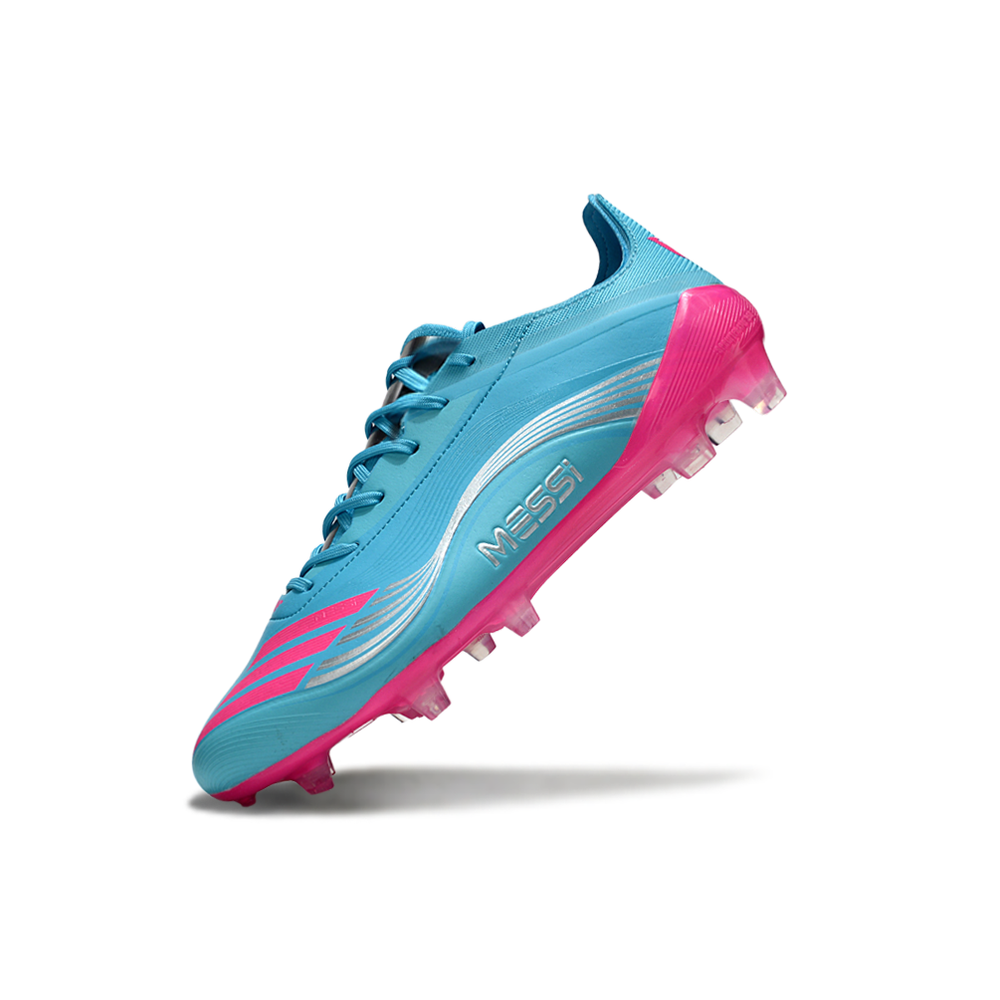 Chuteira Campo Adidas F50+FG Azul com Rosa