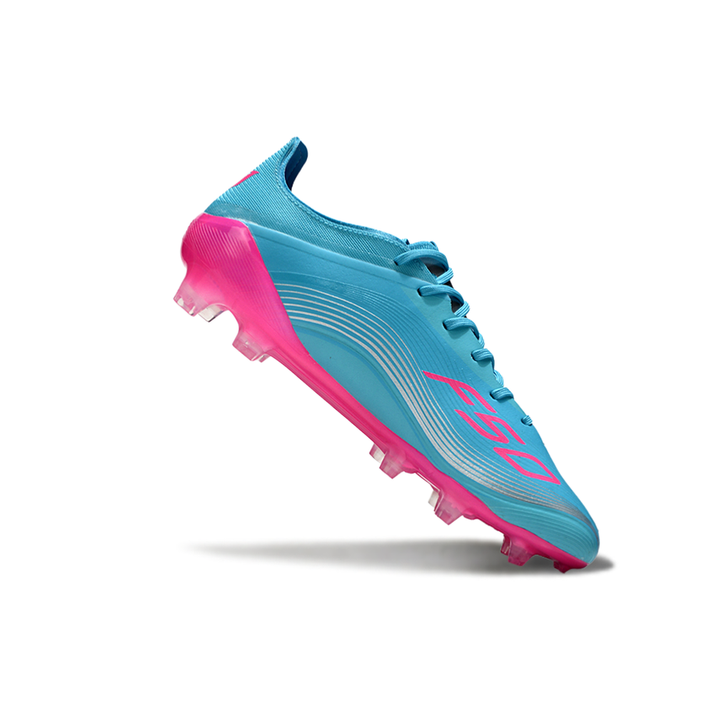 Chuteira Campo Adidas F50+FG Azul com Rosa