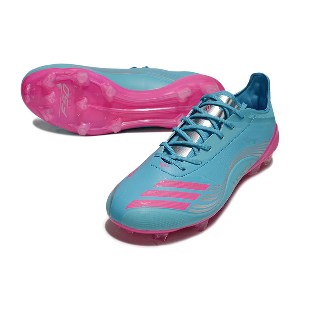 Chuteira Campo Adidas F50+FG Azul com Rosa