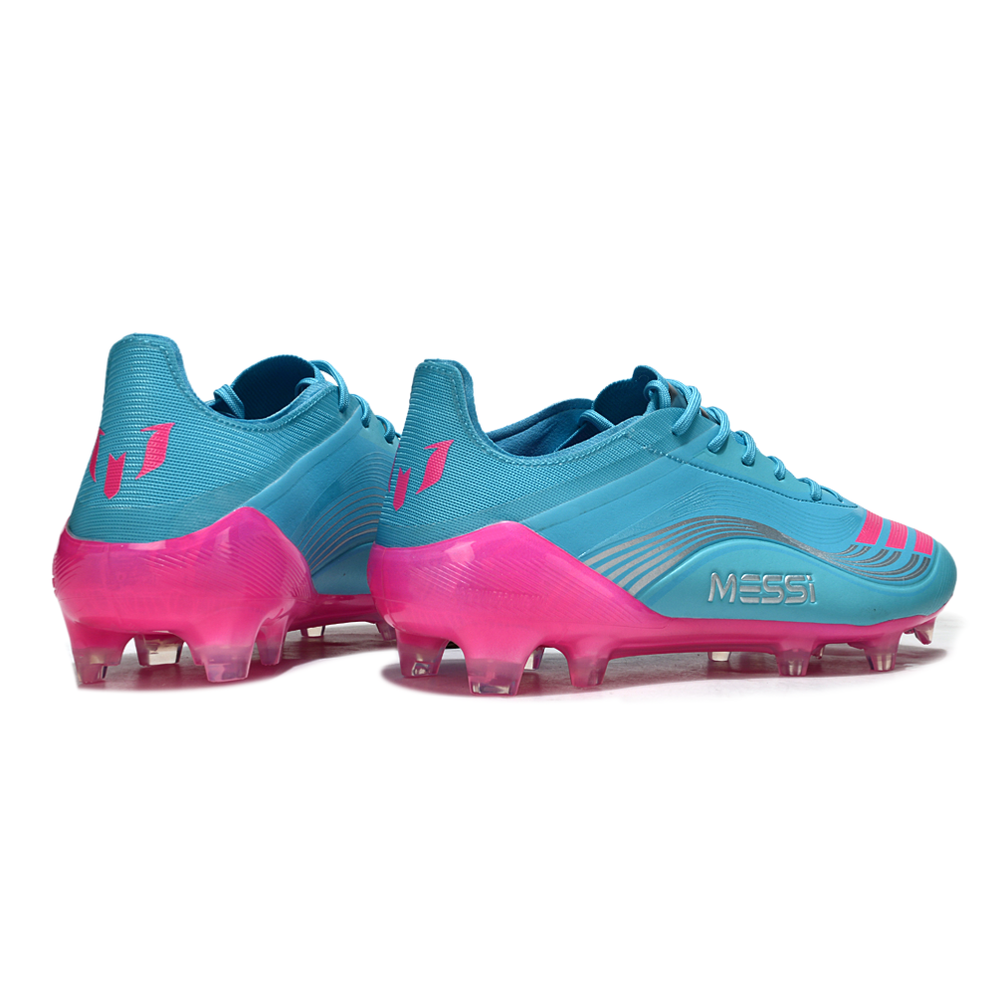 Chuteira Campo Adidas F50+FG Azul com Rosa