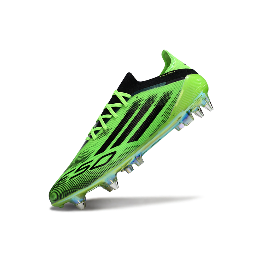 Chuteira Campo Adidas F50 Ponta de Aluminio Verde e Preto