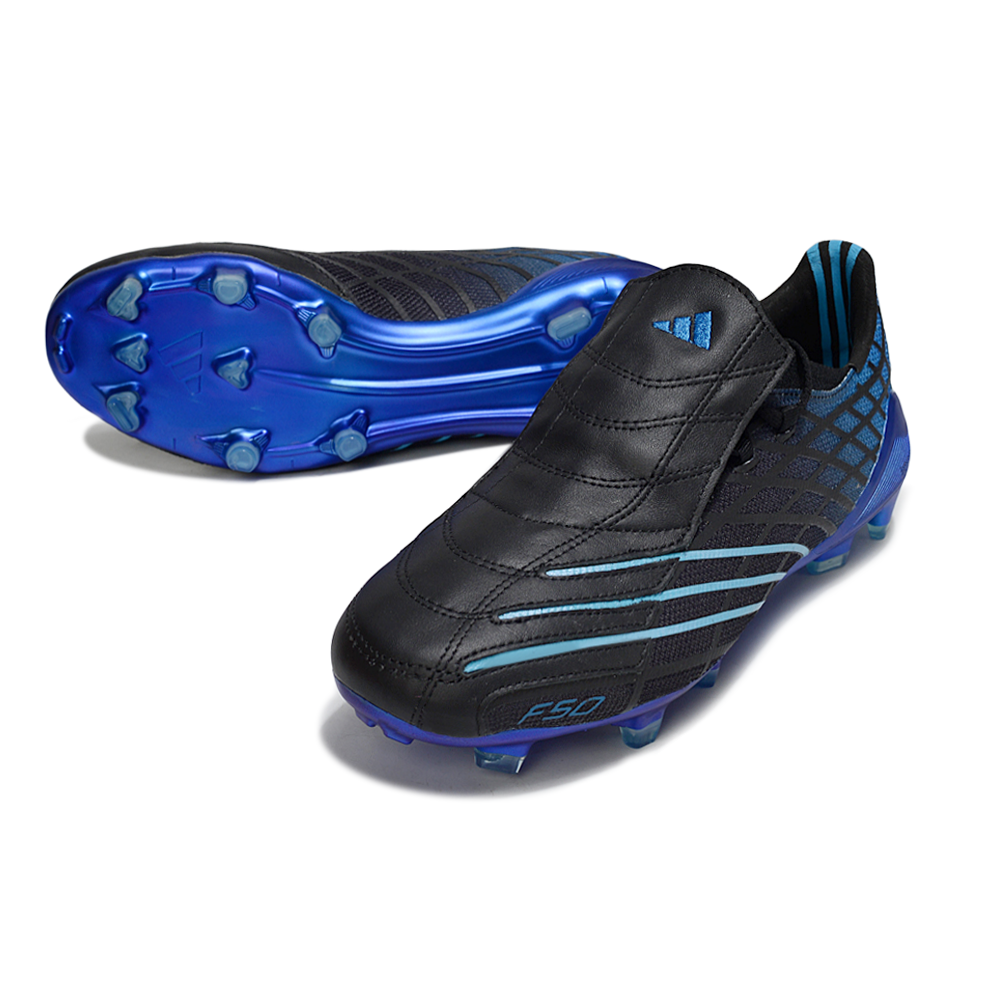 Chuteira Campo Adidas F50 Spider Remake Preto e Azul 