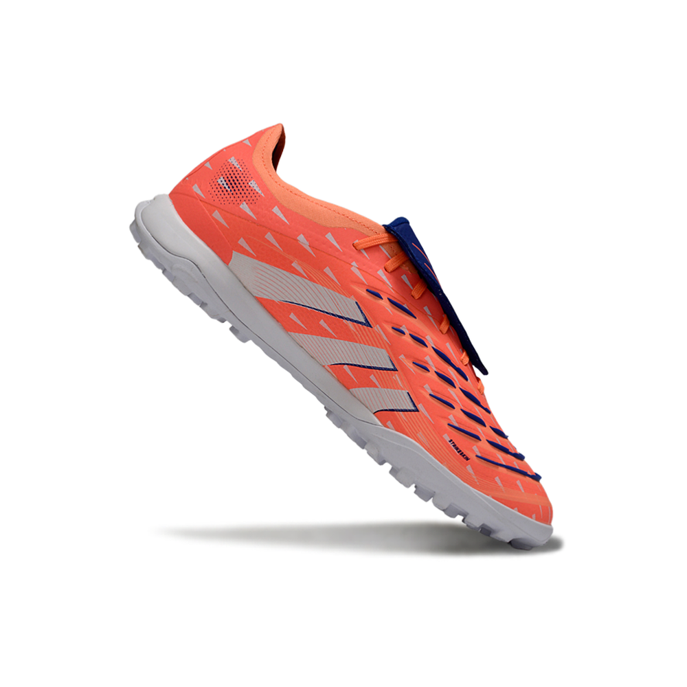 Chuteira Society Adidas Predator Elite 25 TF Laranja e Branco "Coral Braze"