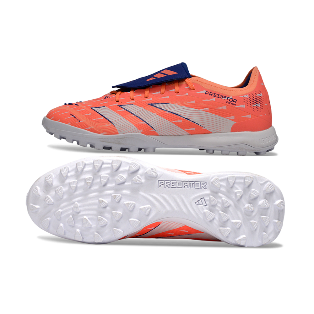 Chuteira Society Adidas Predator Elite 25 TF Laranja e Branco "Coral Braze"