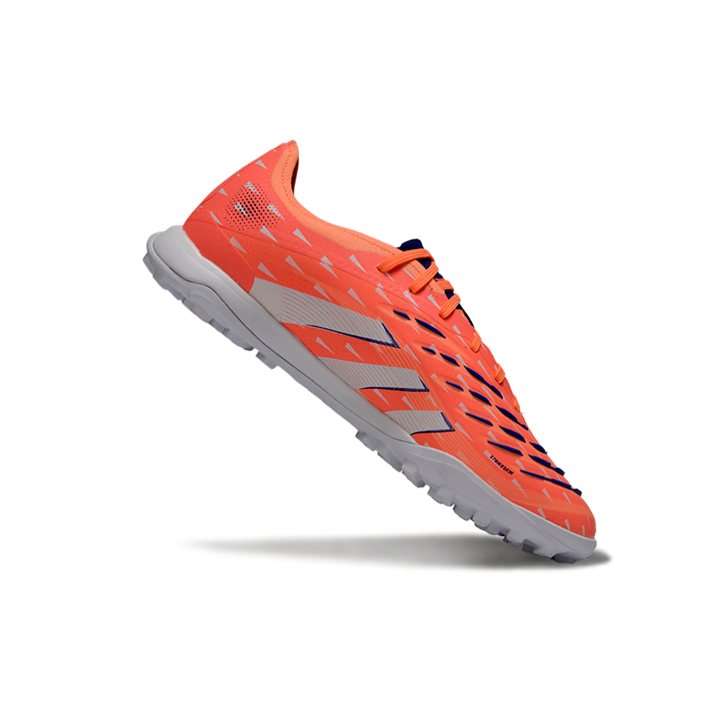 Chuteira Society Adidas Predator Elite TF Laranja e Branco "Coral Braze"