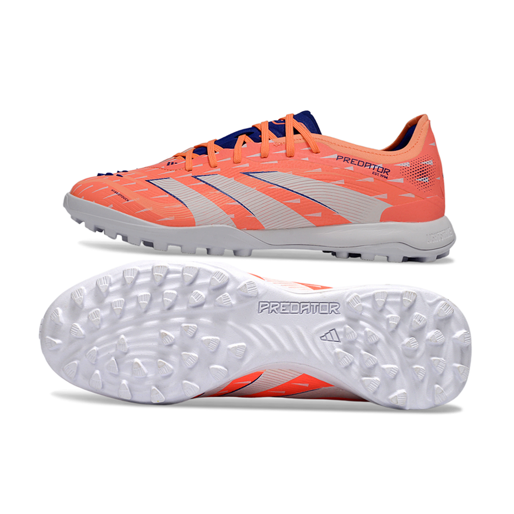 Chuteira Society Adidas Predator Elite TF Laranja e Branco "Coral Braze"