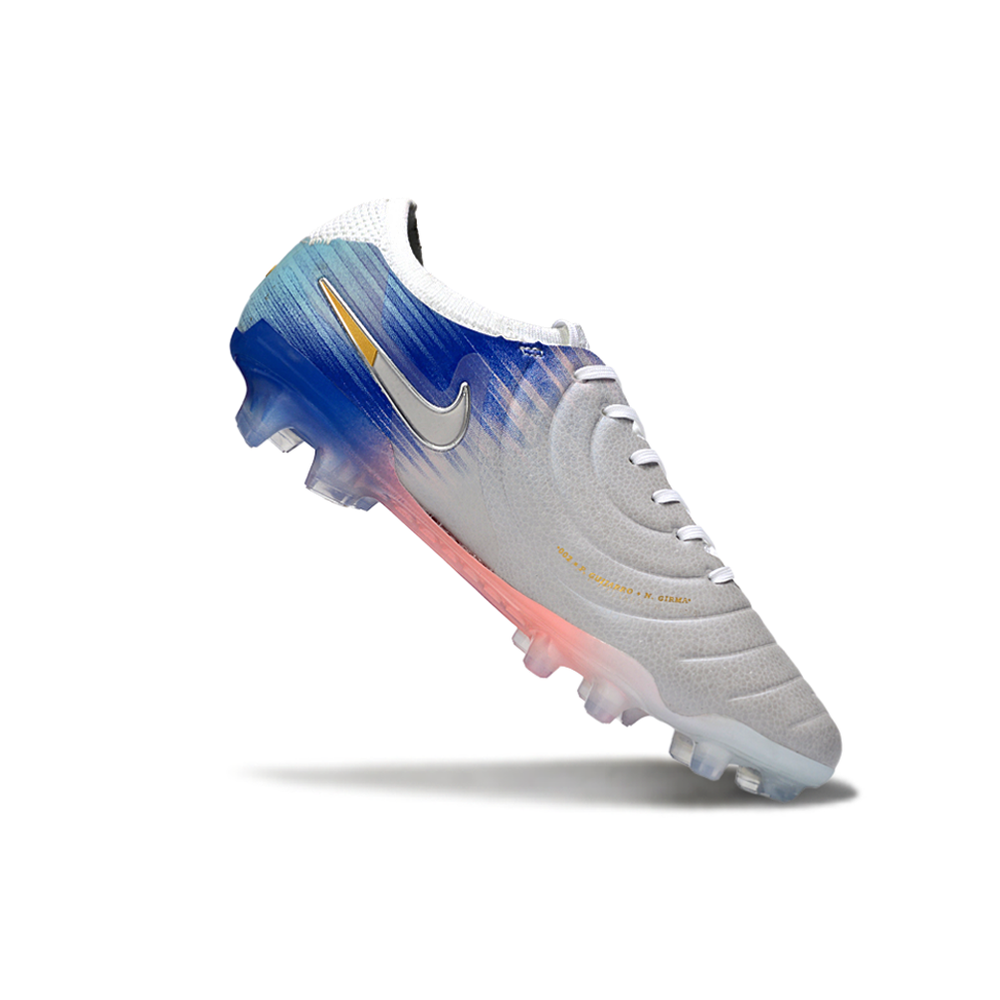 Chuteira Campo Nike Tiempo Legend 10 Elite FG Prata e Azul "United Pack"