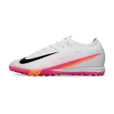 Chuteira Society Nike Air Zoom Mercurial Vapor 16 Elite TF Branca, Rosa e Laranja