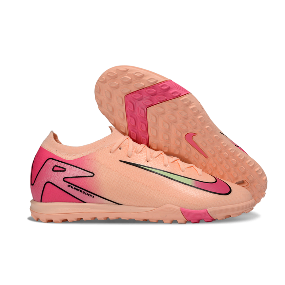Chuteira Society Nike Air Zoom Mercurial Vapor 16 Elite TF Rosa e Laranja