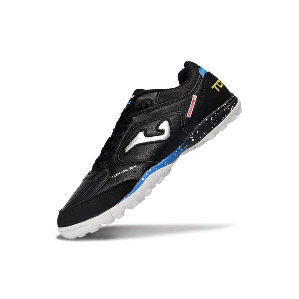 Chuteira Society Joma Top Flex Rebound TF Preta, Azul e Branca