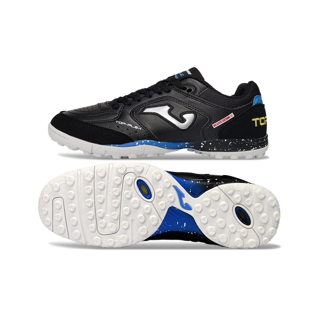 Chuteira Society Joma Top Flex Rebound TF Preta, Azul e Branca