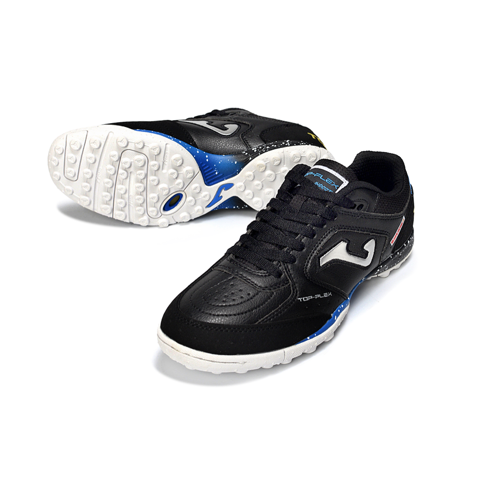 Chuteira Society Joma Top Flex Rebound TF Preta, Azul e Branca
