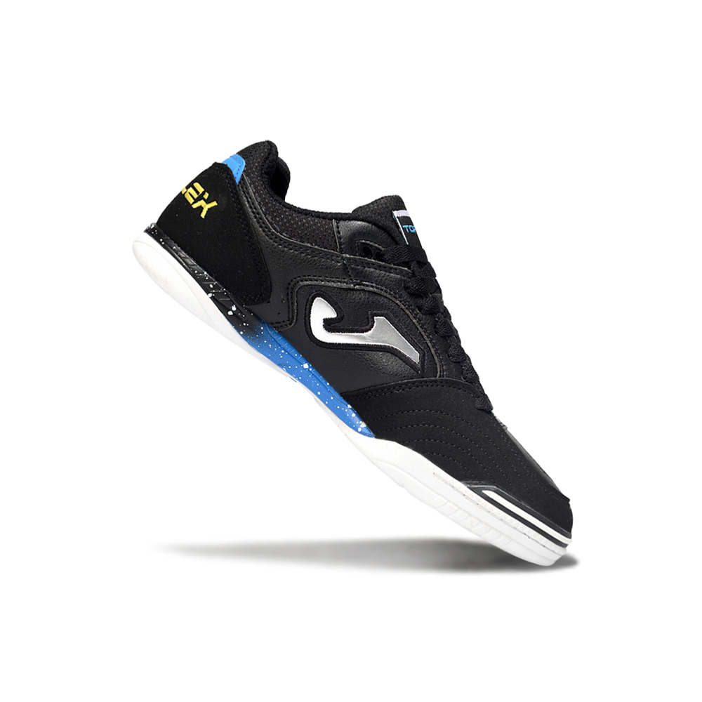 Chuteira Futsal Joma Top Flex Rebound IC Preta, Azul e Branca