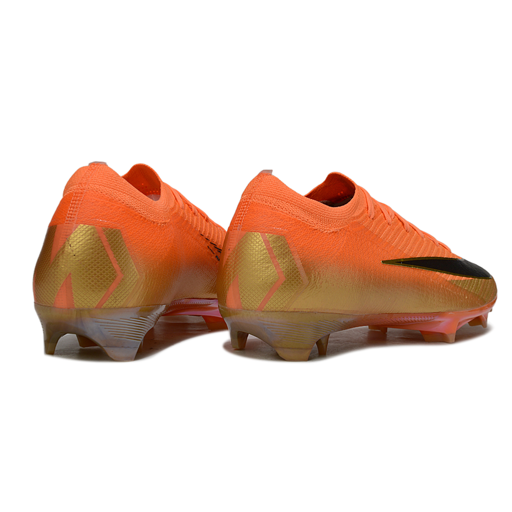 Chuteira Campo Nike Air Zoom Mercurial Vapor 16 Elite FG Laranja e Preto "Deja Vu"