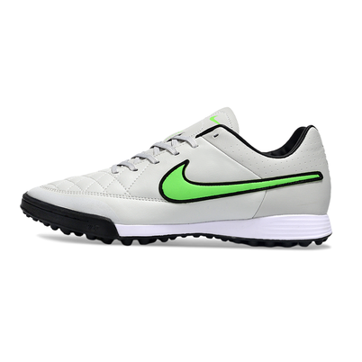 Chuteira Society Nike Retrô Tiempo Legend 4 Elite TF Cinza, Verde e Preto