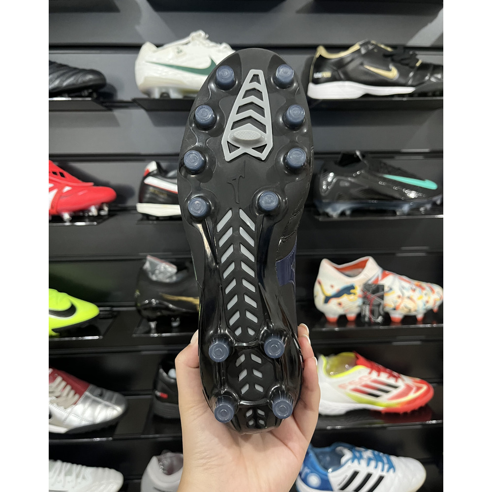 Chuteira Campo Mizuno Morelia Neo 4 Beta FG Preto e Azul - Pronta Entrega