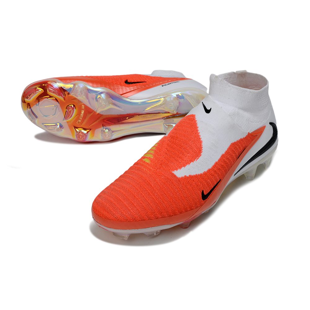 Chuteira Campo Nike Phantom GX 6 Elite FG Branco e Laranja 