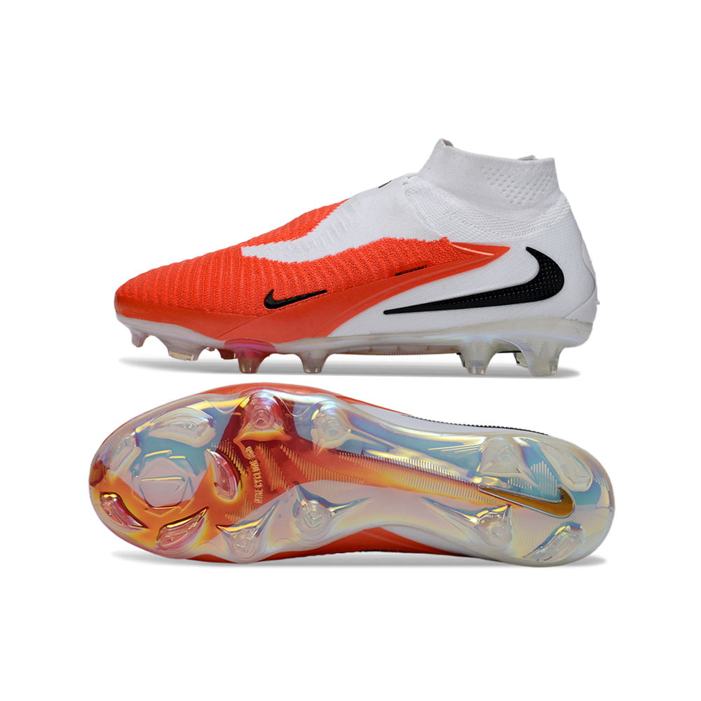 Chuteira Campo Nike Phantom GX 6 Elite FG Branco e Laranja 
