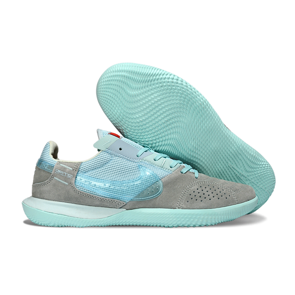 Chuteira Futsal Nike StreetGato IC Cinza e Verde Água