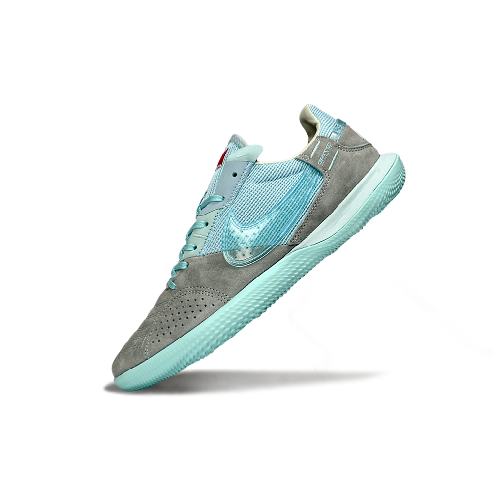 Chuteira Futsal Nike StreetGato IC Cinza e Verde Água