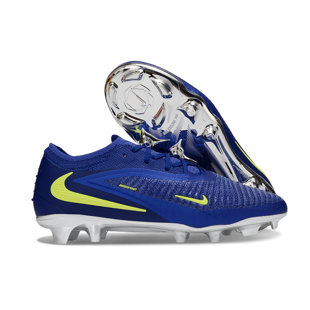 Chuteira Campo Nike Phantom GX 3 Elite FG Azul, Verde e Prata