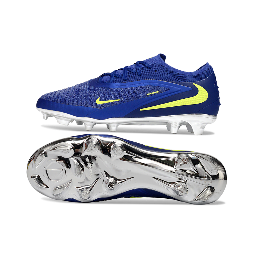 Chuteira Campo Nike Phantom GX 3 Elite FG Azul, Verde e Prata