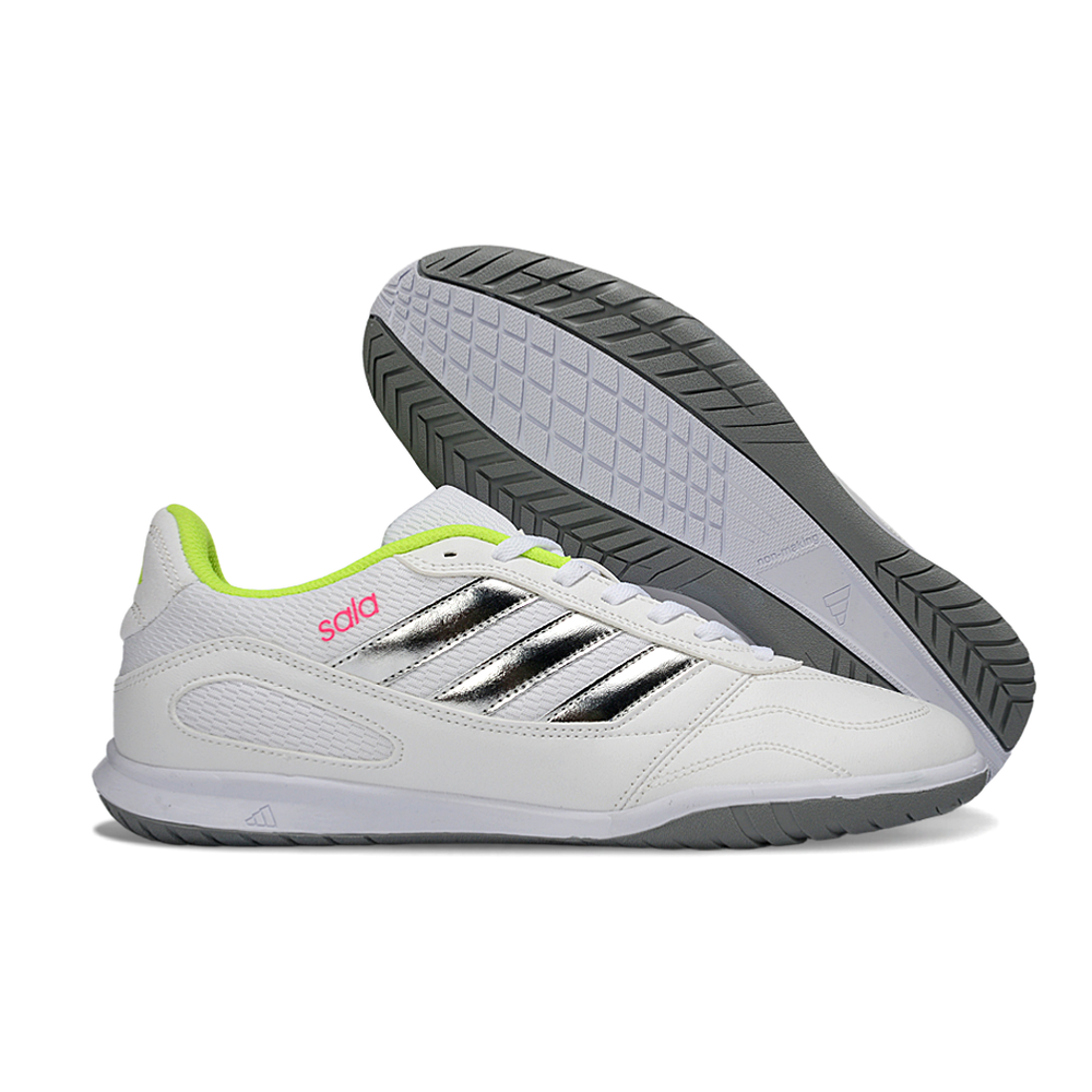 Chuteira Futsal Adidas Top Sala IC Branco, Prata e Verde 