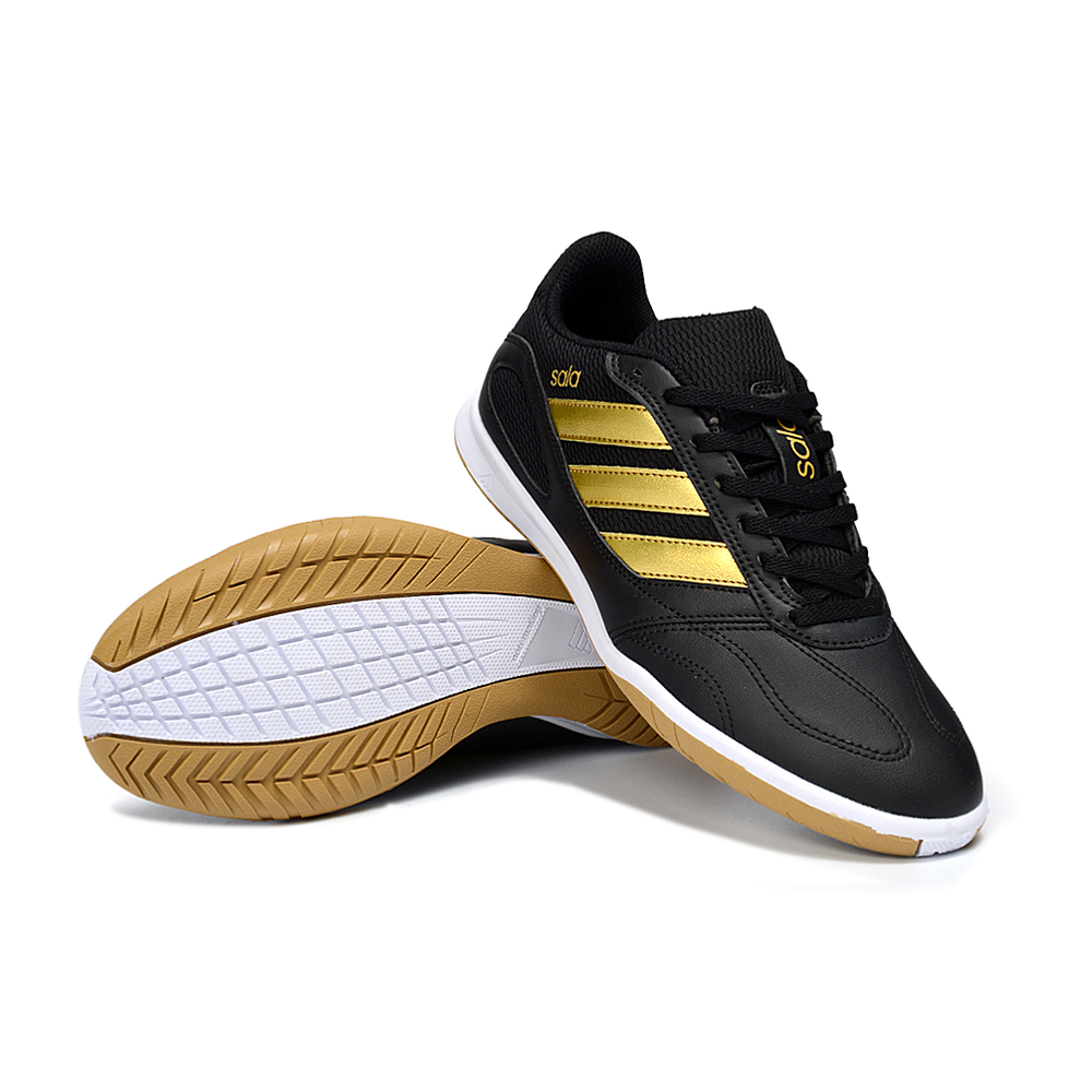 Chuteira Futsal Adidas Top Sala IC Preto e Dourado